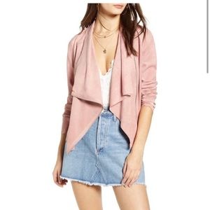 Blank NYC Faux Suede Drapey Moto Jacket